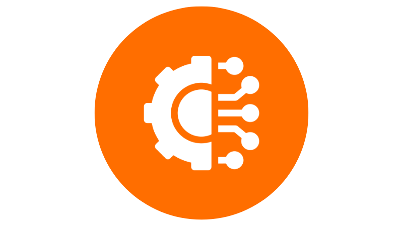 Ratas ja johto -ikoni, joka symboloi turvateknisiä ratkaisuja